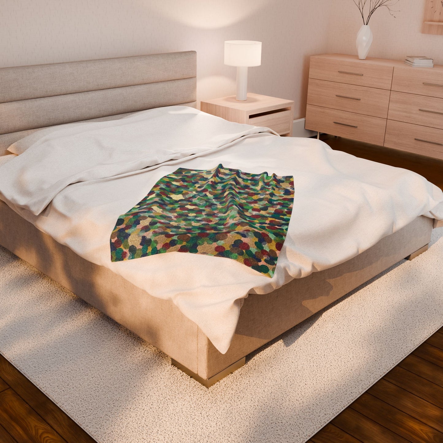 Mediterranean Print Velveteen Plush Blanket