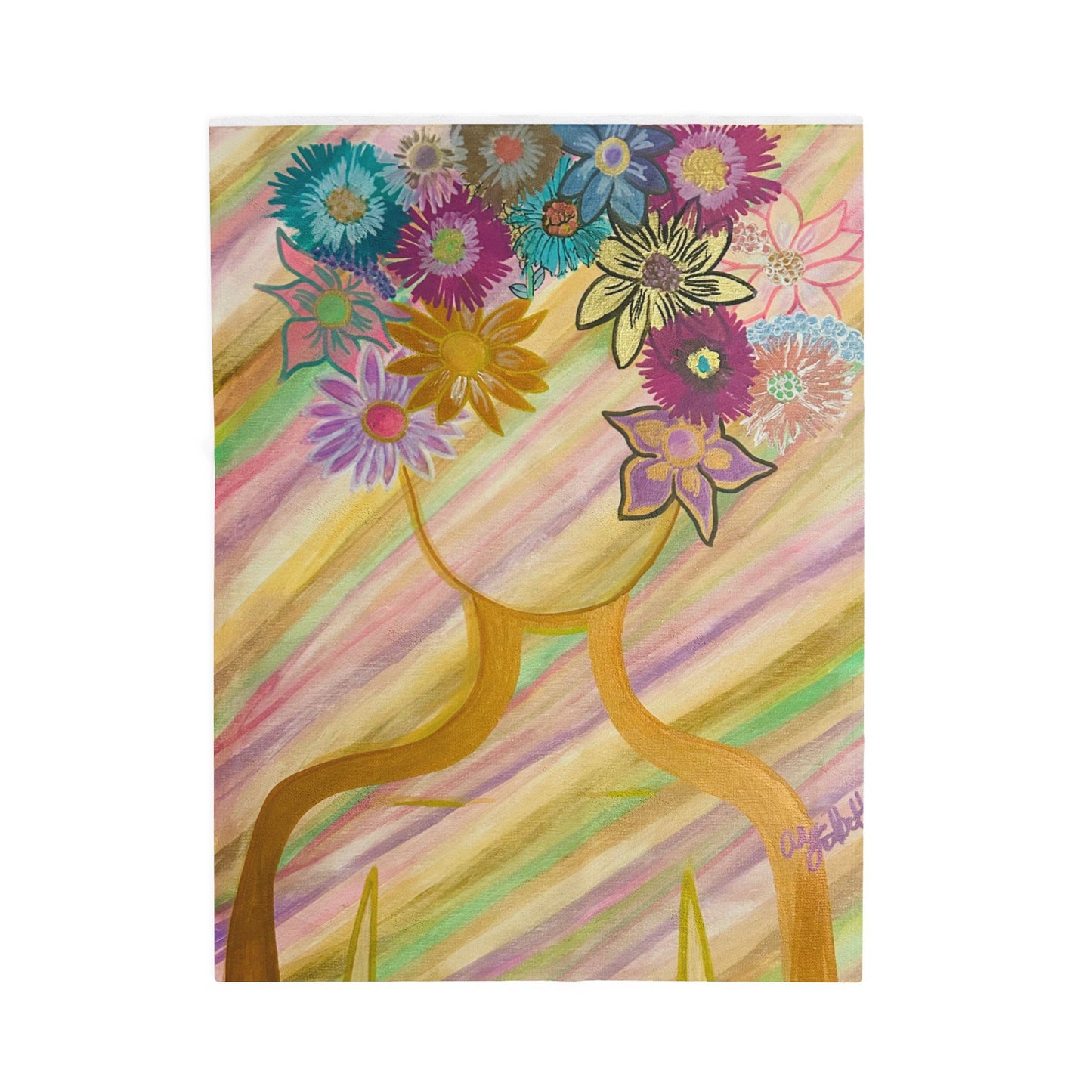 Floral Radiance Plush Blanket, Cozy Home Decor, Flower Print Throw, Gift for Her, Soft Blanket for All Seasons