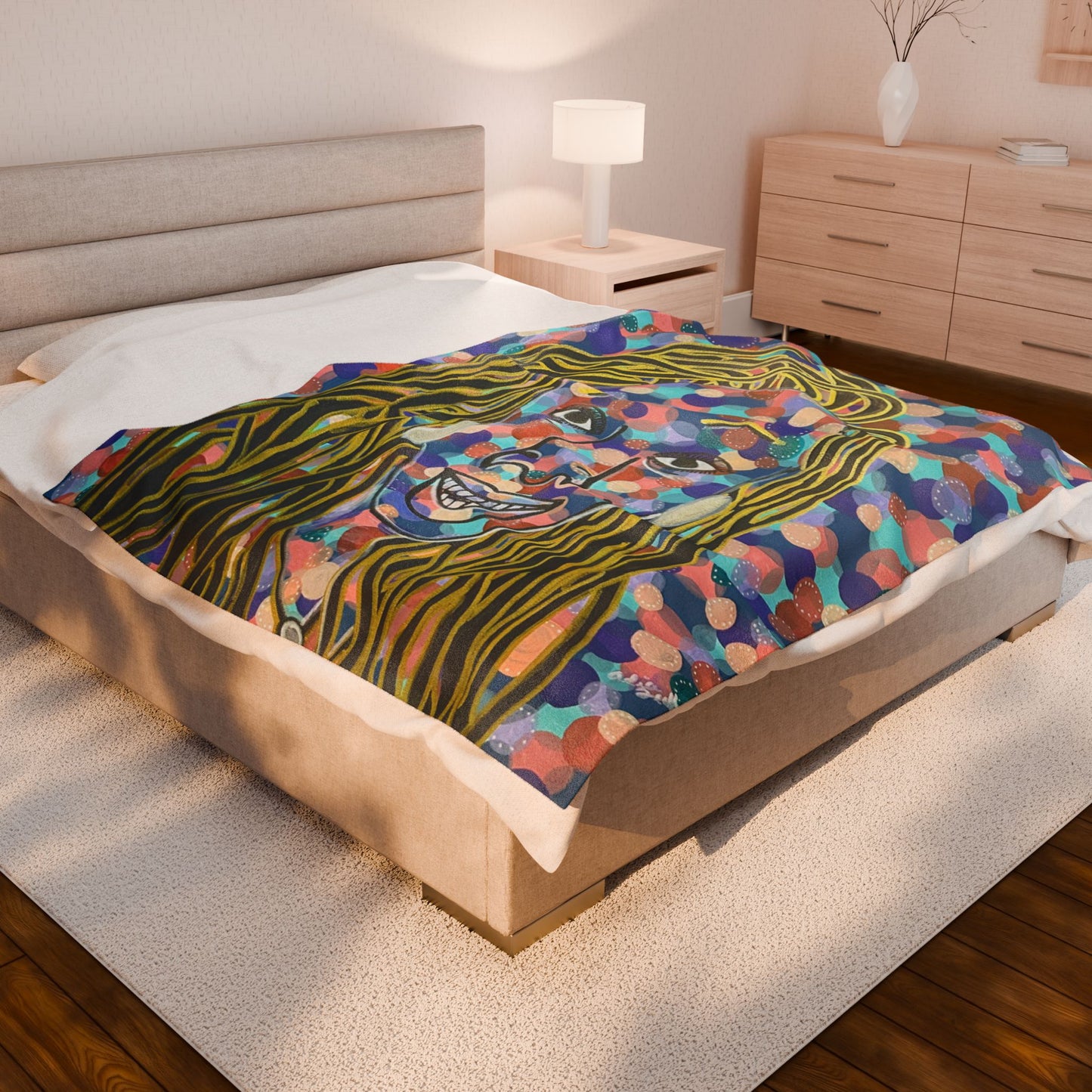 Tee Print Velveteen Plush Blanket