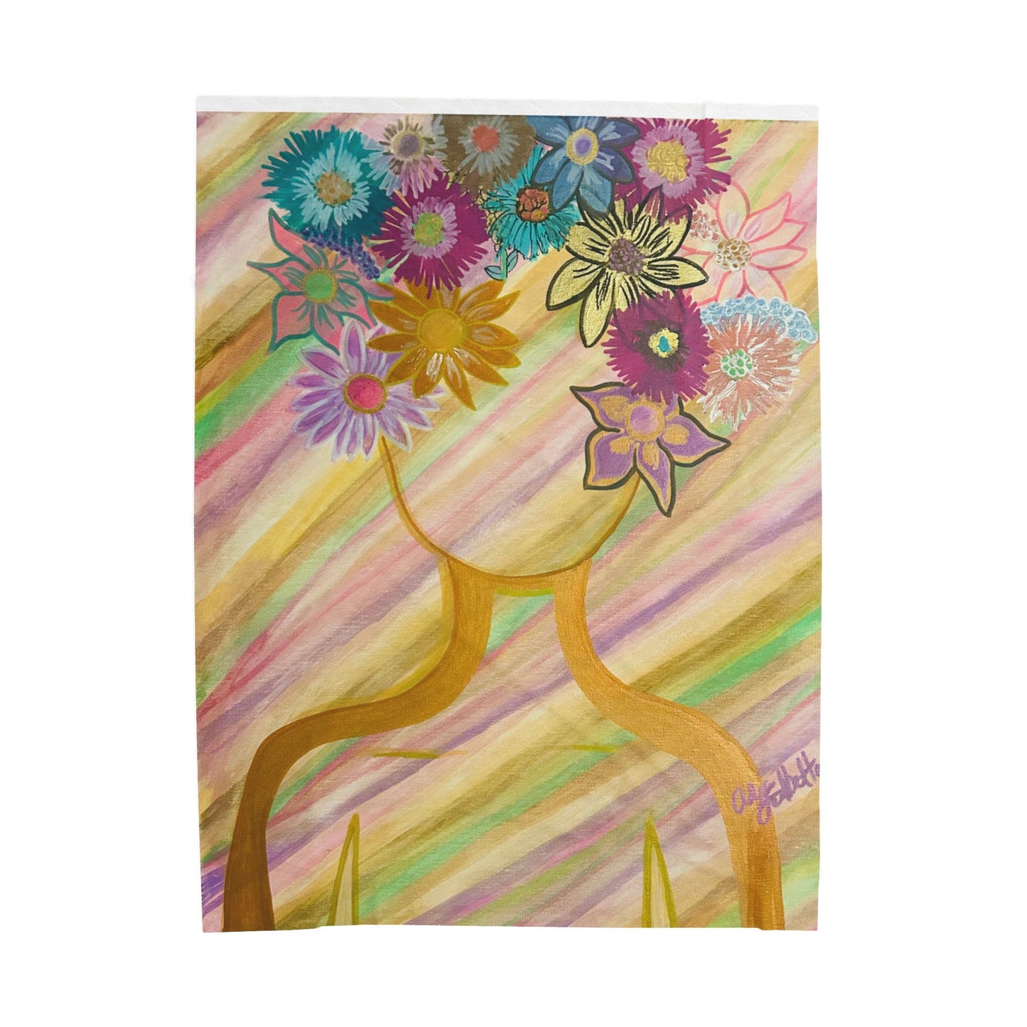 Floral Radiance Plush Blanket, Cozy Home Decor, Flower Print Throw, Gift for Her, Soft Blanket for All Seasons