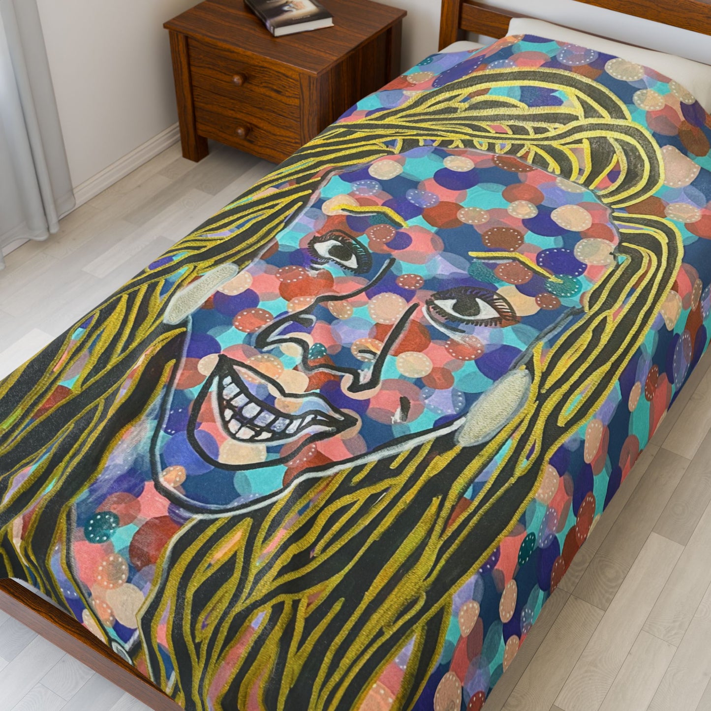Tee Print Velveteen Plush Blanket