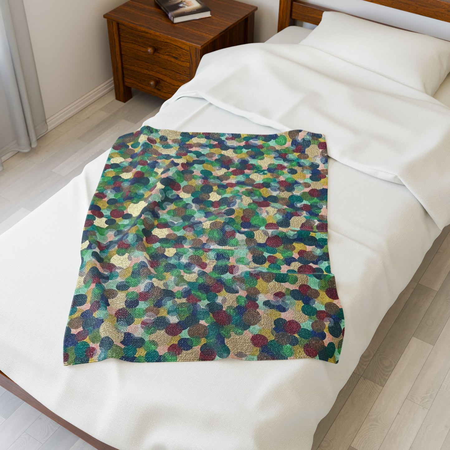 Mediterranean Print Velveteen Plush Blanket