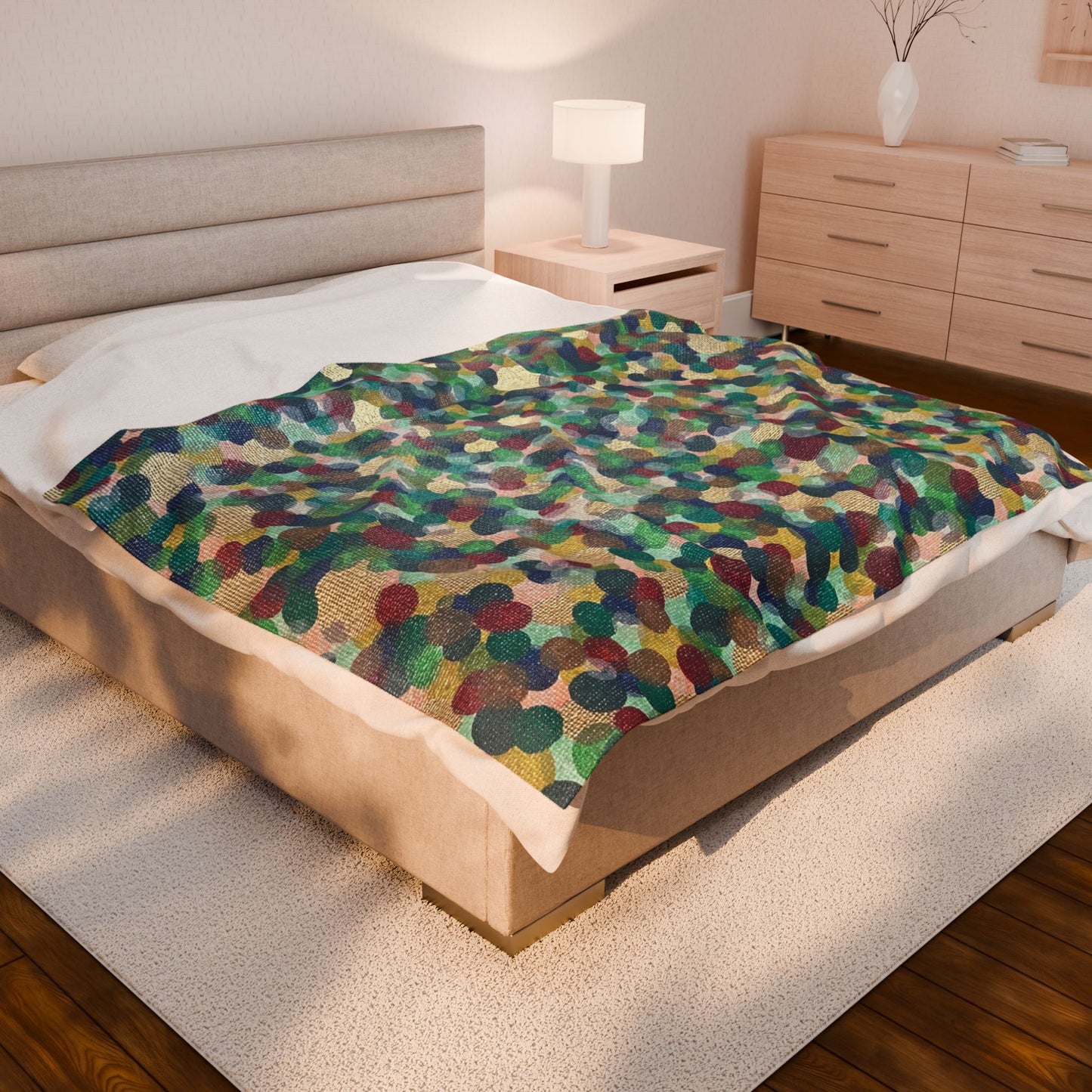 Mediterranean Print Velveteen Plush Blanket