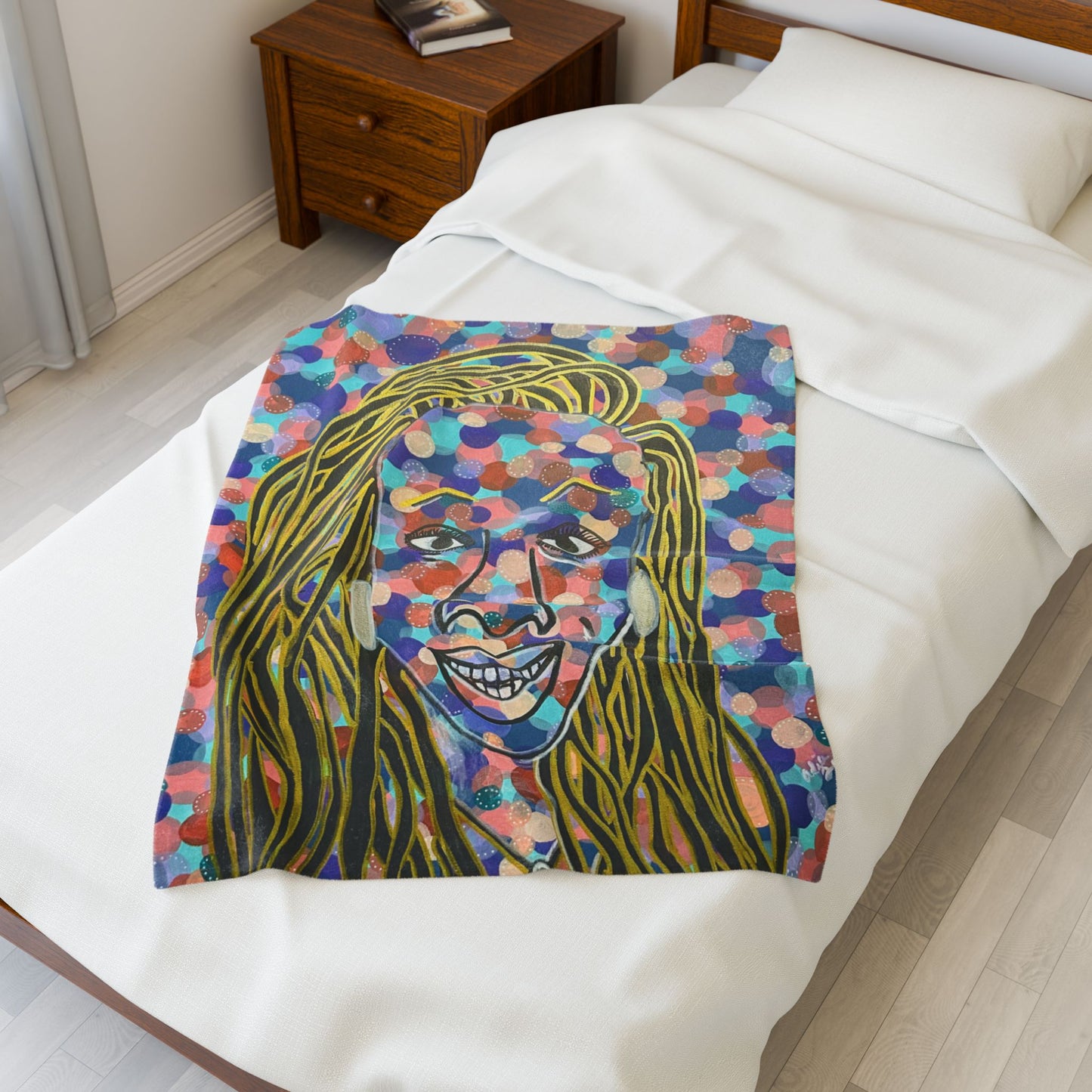 Tee Print Velveteen Plush Blanket
