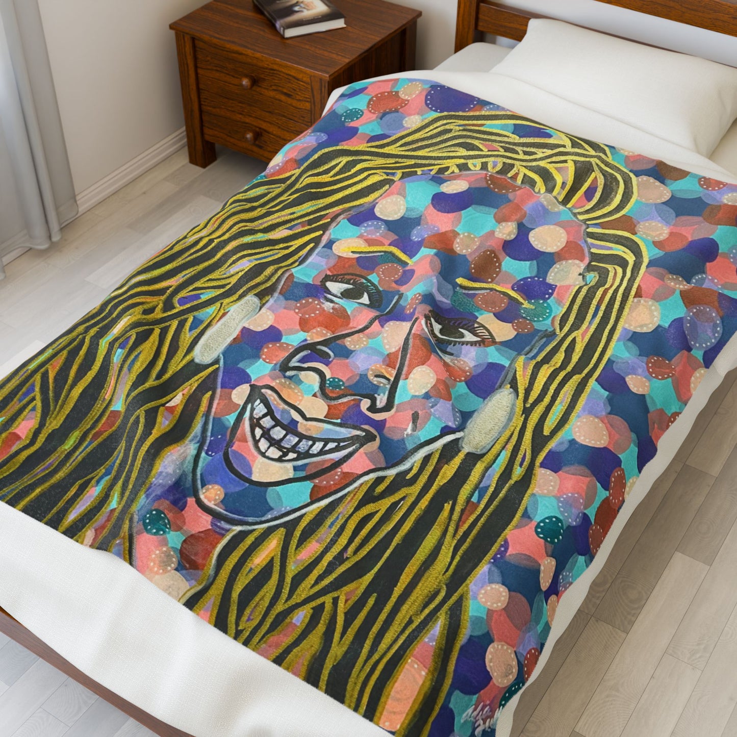 Tee Print Velveteen Plush Blanket