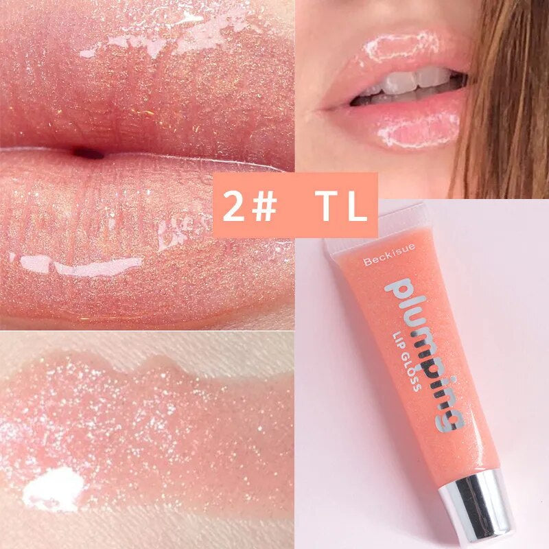 Glitter Plumping Lip Gloss Lip Plumper Makeup Moisturizing Nutritious Liquid Lipstick Volume Clear Lip Gloss Make up Lipgloss