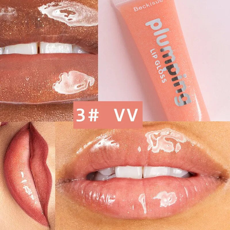 Glitter Plumping Lip Gloss Lip Plumper Makeup Moisturizing Nutritious Liquid Lipstick Volume Clear Lip Gloss Make up Lipgloss