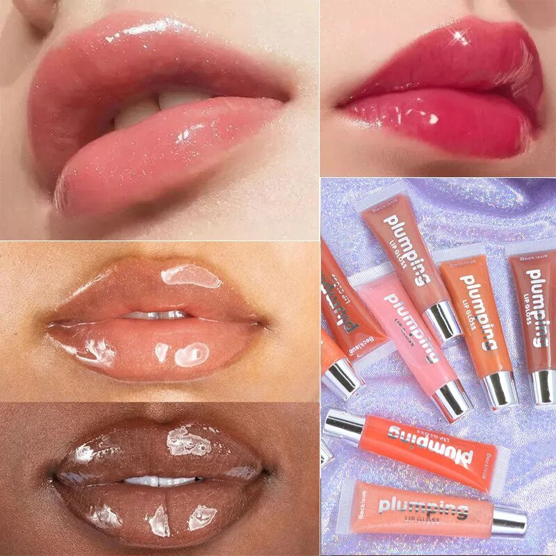 Glitter Plumping Lip Gloss Lip Plumper Makeup Moisturizing Nutritious Liquid Lipstick Volume Clear Lip Gloss Make up Lipgloss