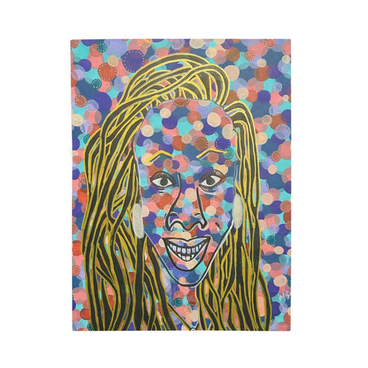 Tee Print Velveteen Plush Blanket
